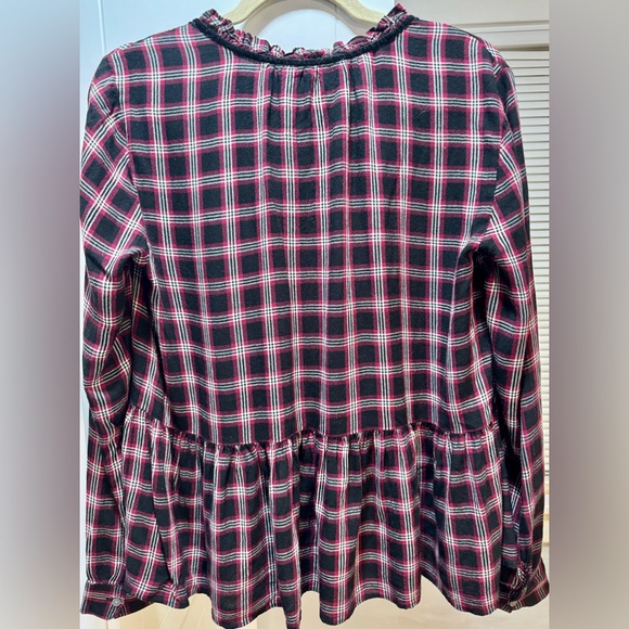 LOFT Holiday Women's Plaid Red Black
Peplum Blouse - Picture 4 of 6